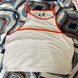 PINK Victoria's Secret White Tank with Orange Trim
